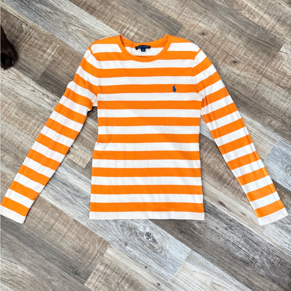 Ralph Lauren Orange and White Striped Tunic